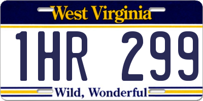 WV license plate 1HR299