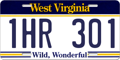 WV license plate 1HR301