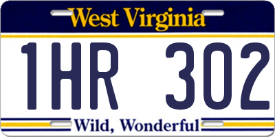 WV license plate 1HR302