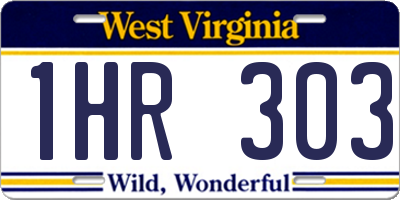 WV license plate 1HR303
