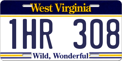 WV license plate 1HR308