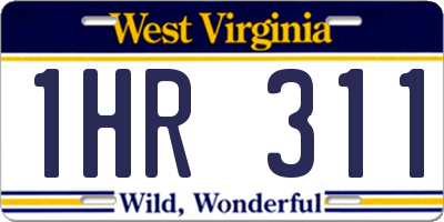 WV license plate 1HR311