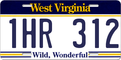 WV license plate 1HR312