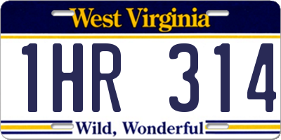WV license plate 1HR314
