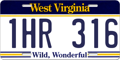 WV license plate 1HR316