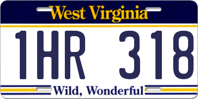 WV license plate 1HR318