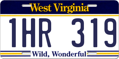 WV license plate 1HR319