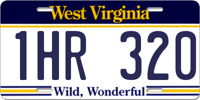 WV license plate 1HR320
