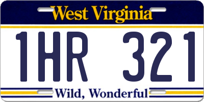 WV license plate 1HR321
