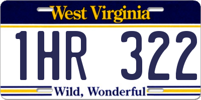 WV license plate 1HR322