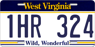 WV license plate 1HR324