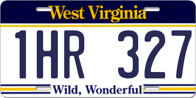 WV license plate 1HR327