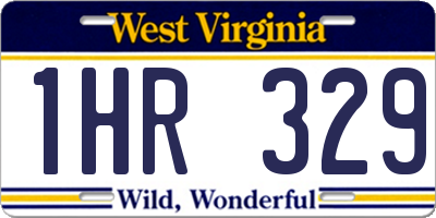 WV license plate 1HR329
