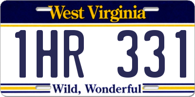 WV license plate 1HR331