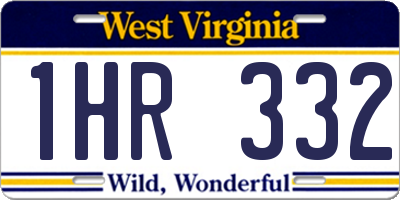WV license plate 1HR332