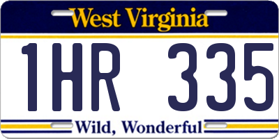 WV license plate 1HR335