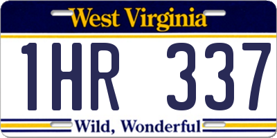 WV license plate 1HR337