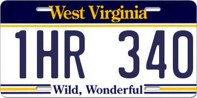 WV license plate 1HR340