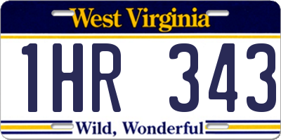 WV license plate 1HR343
