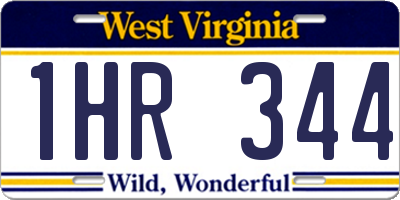 WV license plate 1HR344