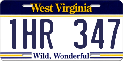 WV license plate 1HR347