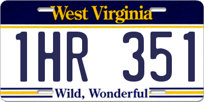 WV license plate 1HR351