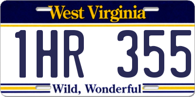 WV license plate 1HR355