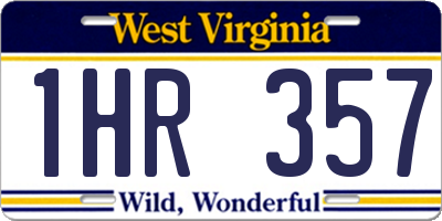 WV license plate 1HR357