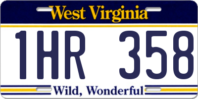 WV license plate 1HR358