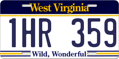 WV license plate 1HR359