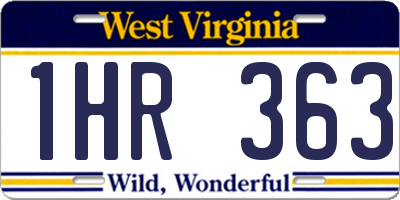 WV license plate 1HR363