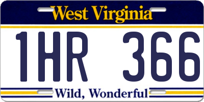 WV license plate 1HR366