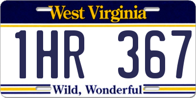 WV license plate 1HR367