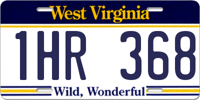 WV license plate 1HR368