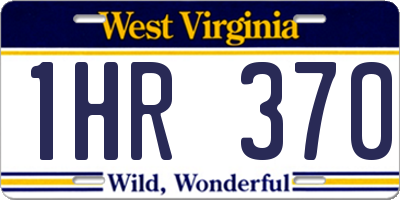 WV license plate 1HR370