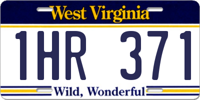 WV license plate 1HR371