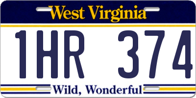 WV license plate 1HR374