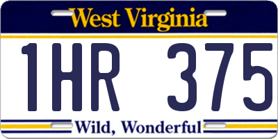 WV license plate 1HR375