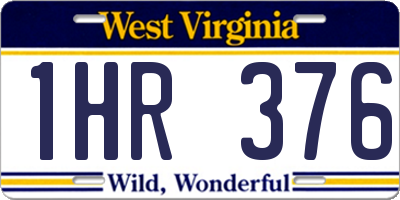 WV license plate 1HR376