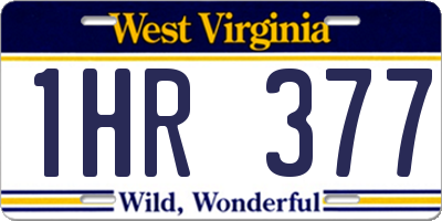 WV license plate 1HR377