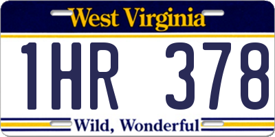 WV license plate 1HR378