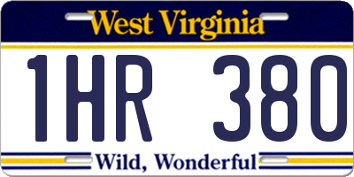 WV license plate 1HR380
