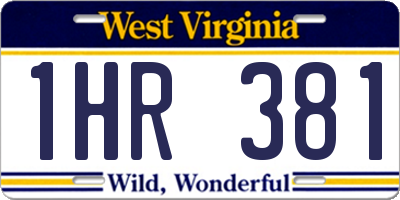 WV license plate 1HR381