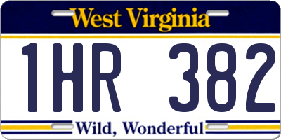 WV license plate 1HR382