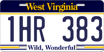 WV license plate 1HR383