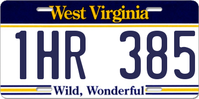 WV license plate 1HR385