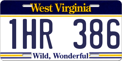 WV license plate 1HR386