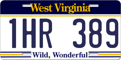 WV license plate 1HR389