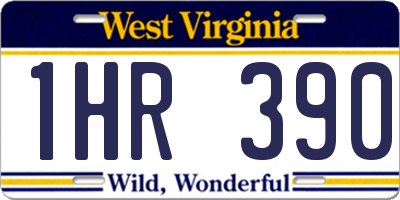 WV license plate 1HR390