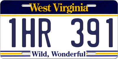 WV license plate 1HR391